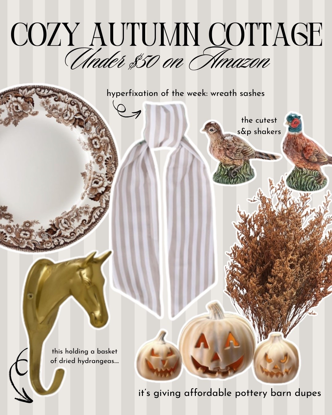 perfectly cozy cottage vibes all from Amazon under $50 🦃 my current hyperfixation is wreath sashes. They’re the easiest way to spruce up and personalize a front door wreath! 

#amazonprimeday #ralphlauren #nancymeyers #cozycottage#fallhome

#LTKFallSale #LTKHome #LTKSeasonal