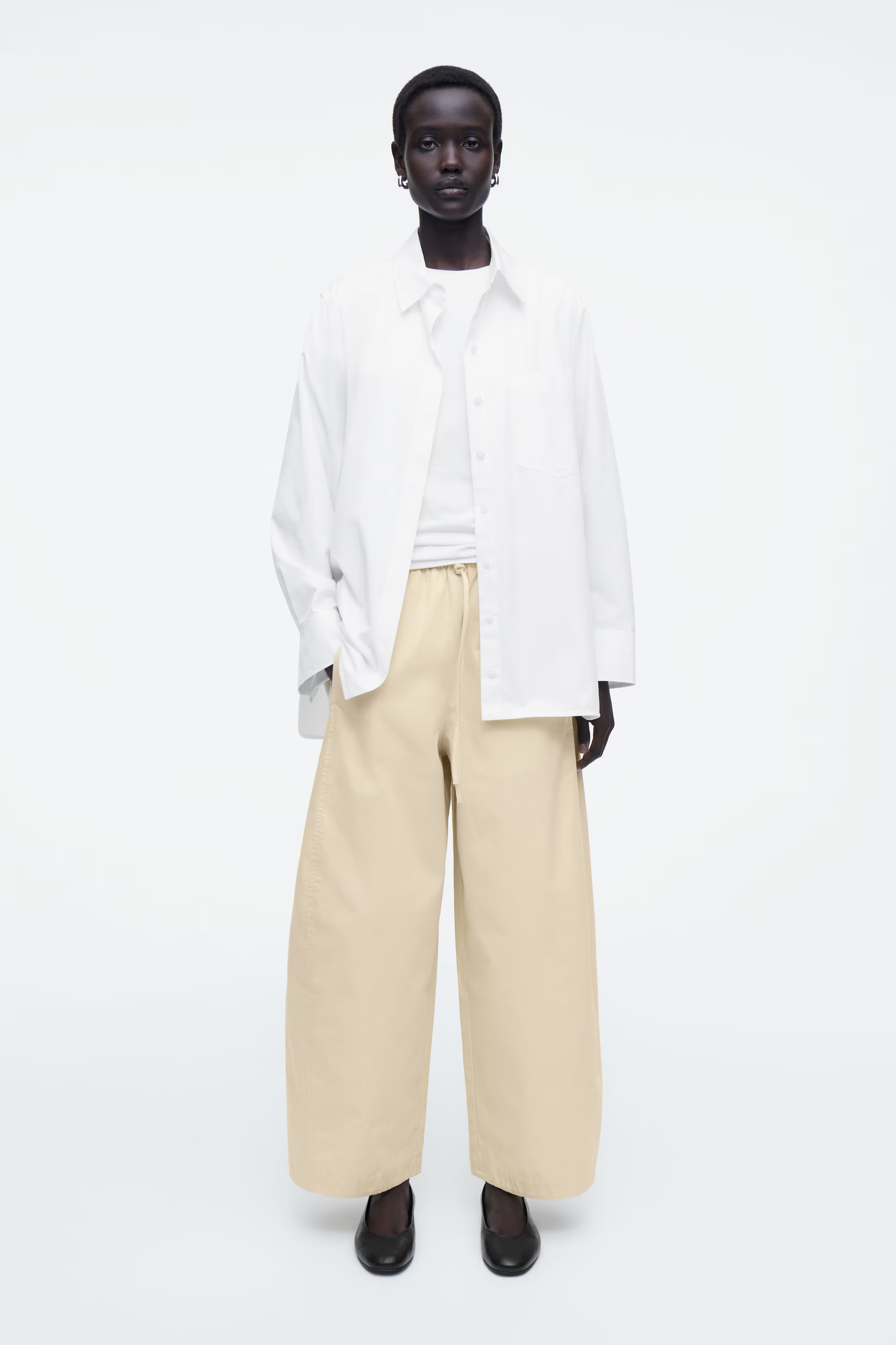 ELASTICATED BARREL-LEG pants - LIGHT BEIGE | COS | COS (AU)