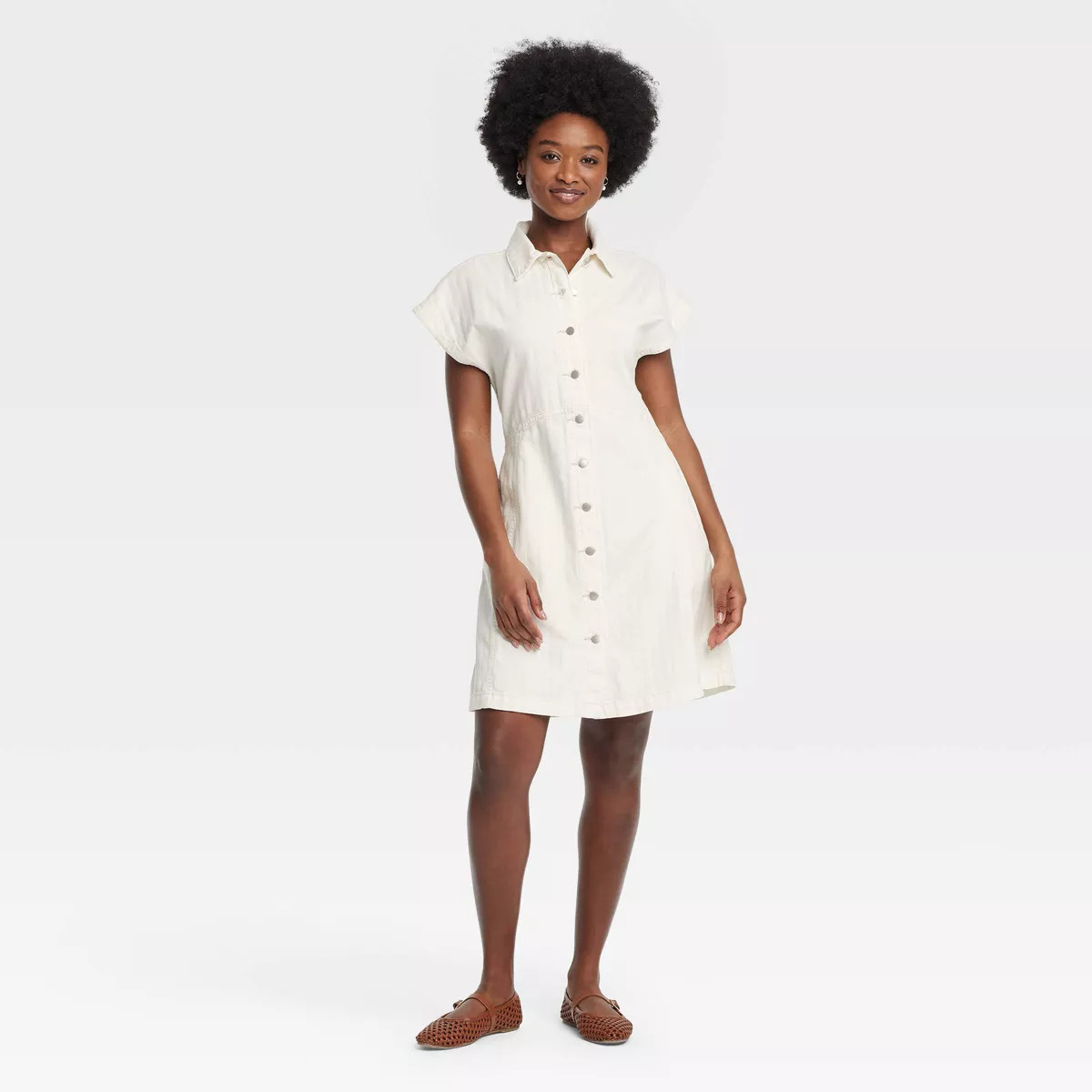 Women's Denim Flouncy Dress - Universal Thread™ Medium Wash M | Target