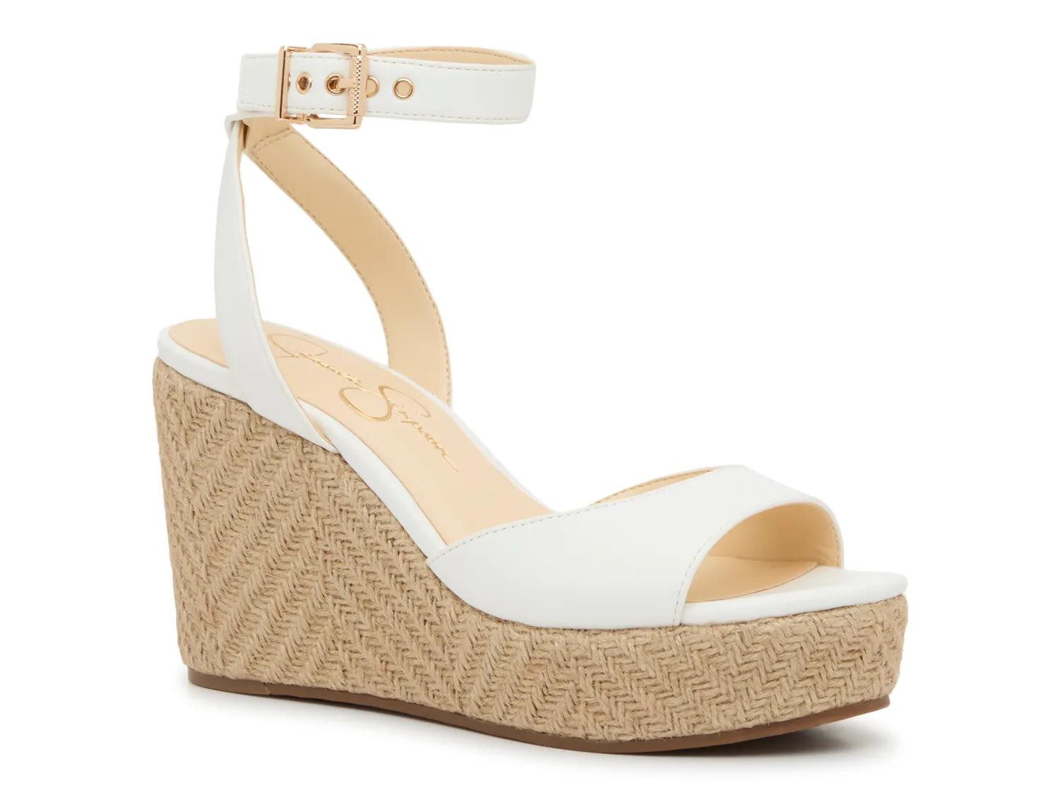 Jessica Simpson Mauvien Wedge Sandal | Women's | Bright White | Size 9 | Sandals | DSW
