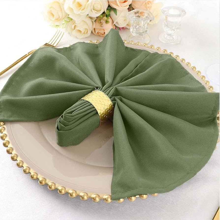 Efavormart Premium Cloth Napkins Set of 25, 20x20 Inch Eucalyptus Sage Green Seamless Dinner Napk... | Amazon (US)