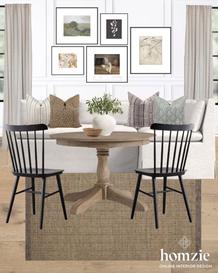 Using a bench or loveseat in your dining room gives such a cozy feeling. Love adding lots of art work and throw pillows for more pops of color  

#LTKFind #LTKSeasonal #LTKhome