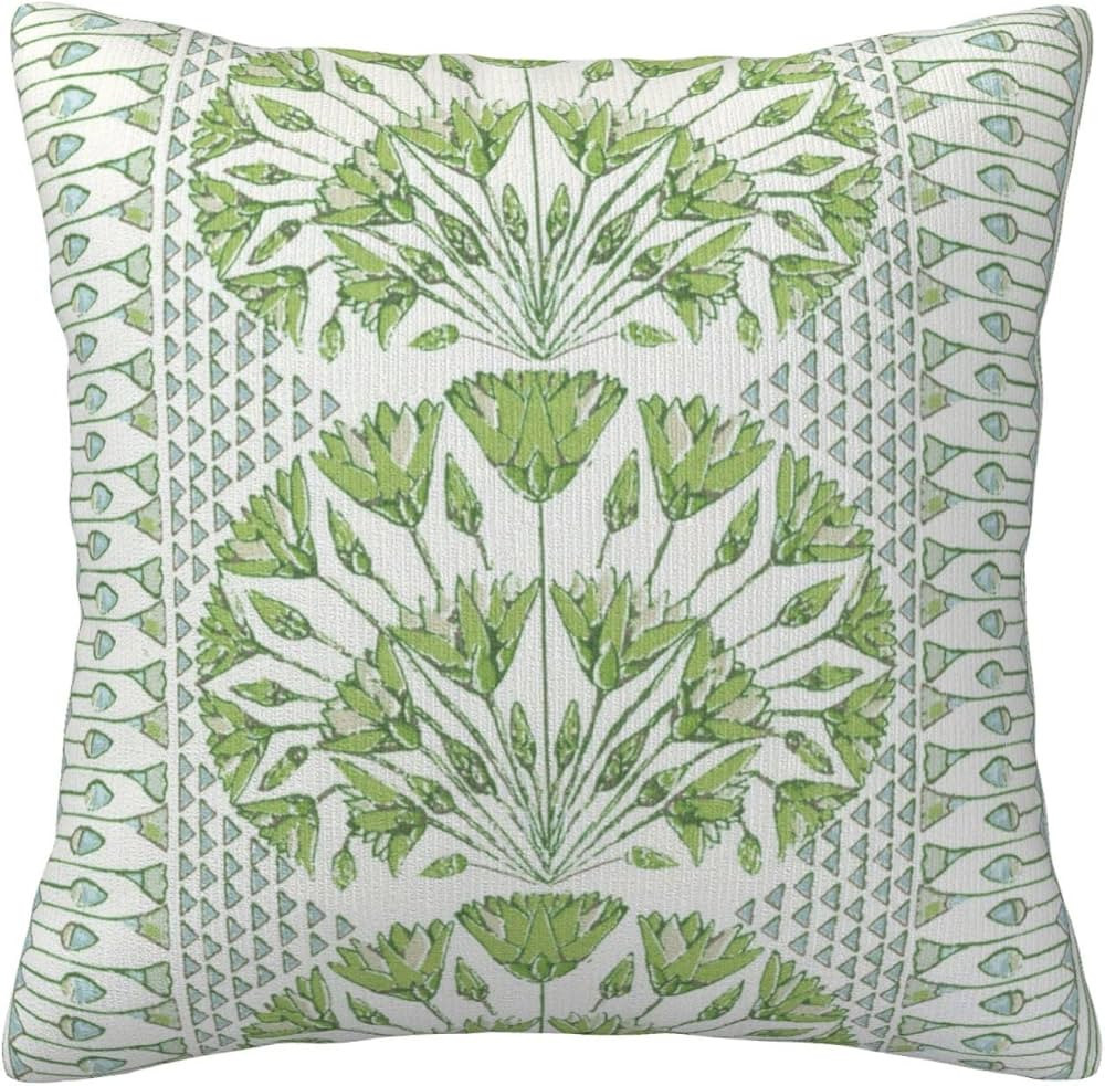 French Green Lumbar Cushion Cover Boho Geometric Modern Designer Styles Art Farmhouse Throw Pillo... | Amazon (US)