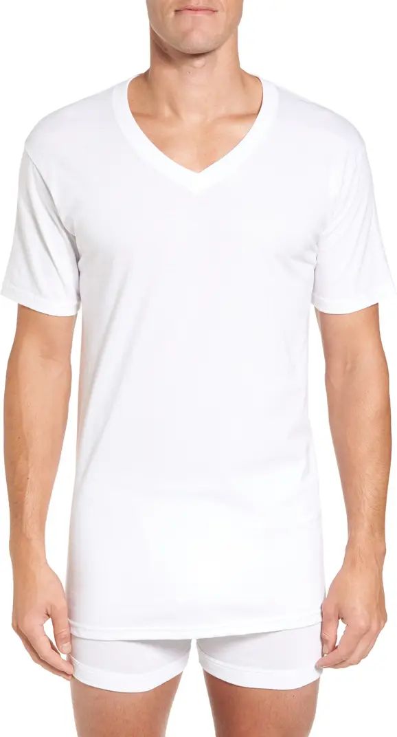 Nordstrom 4-Pack Regular Fit Supima® Cotton V-Neck T-Shirts | Nordstrom | Nordstrom