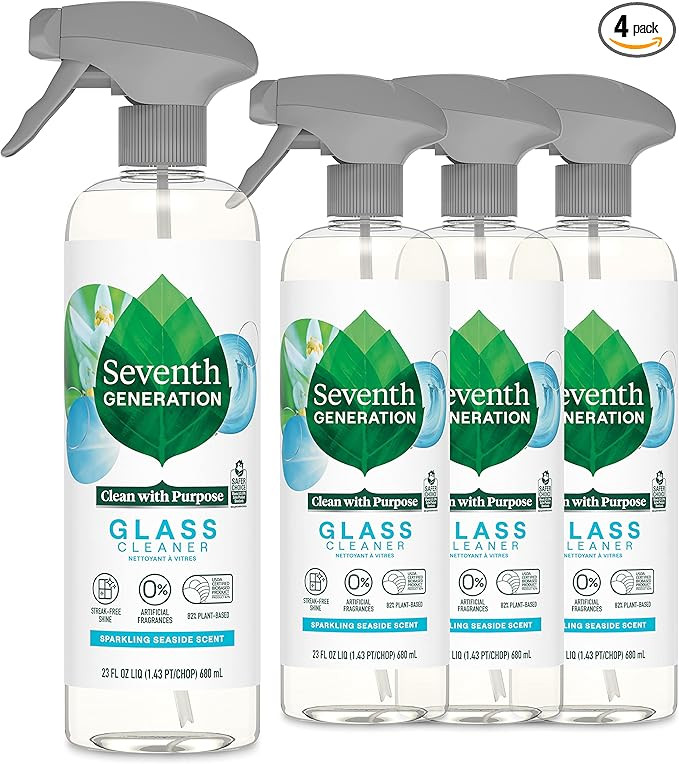 Seventh Generation Glass Cleaner, Biodegradable Formula, Sparkling Seaside Scent, 23 oz (Pack of ... | Amazon (US)
