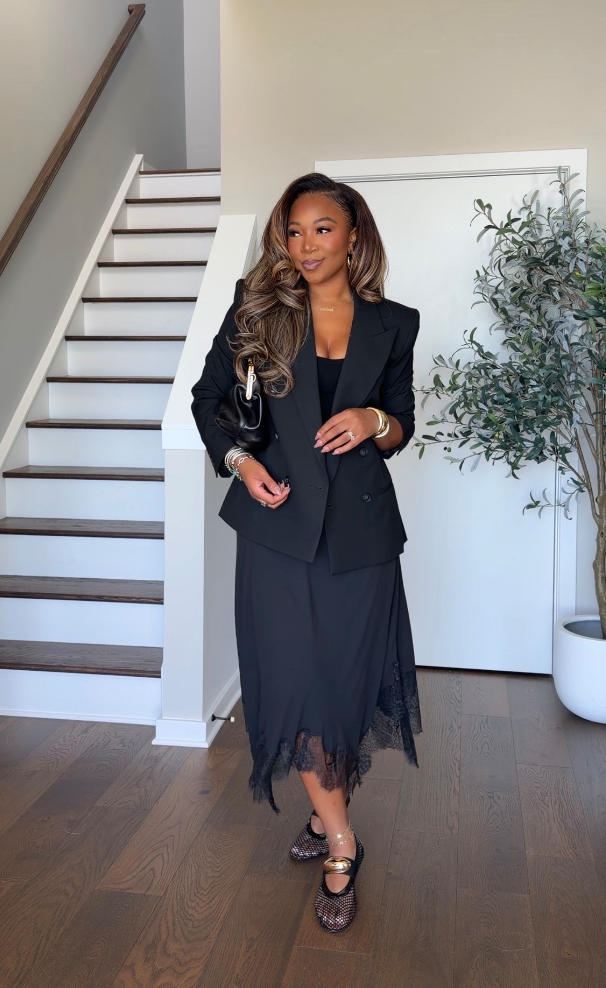 Love this all black look! Large blazer medium tank