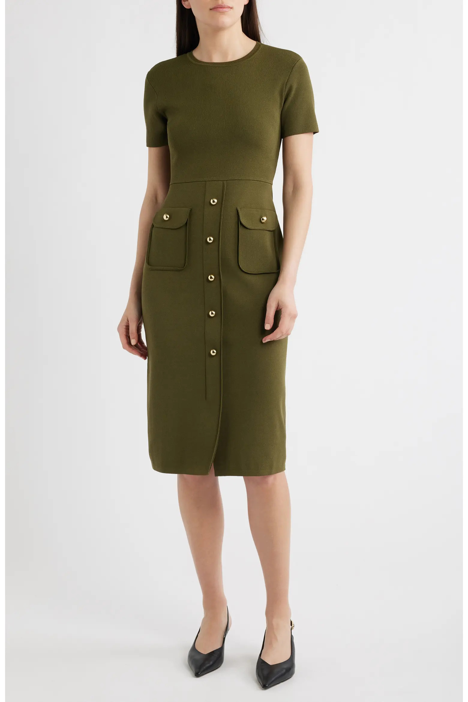 Fitted Midi Sweater Dress (Women) | Nordstrom | Nordstrom