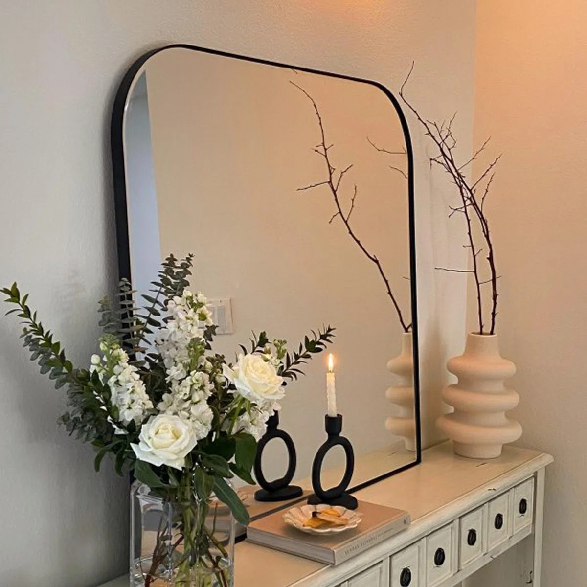 Bhargava Large Arched Mantel Wall Mirror For Bathroom, Living Room | Wayfair North America