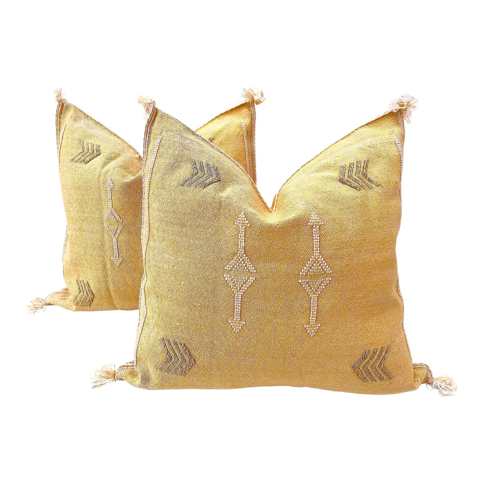 Moroccan Yellow Pillow Covers - a Pair | Chairish