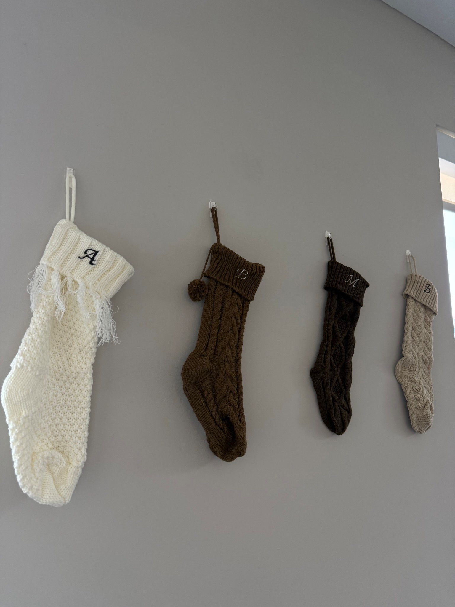 Neutral stockings - I embroidered the letters myself 

#LTKHome #LTKHoliday #LTKSeasonal