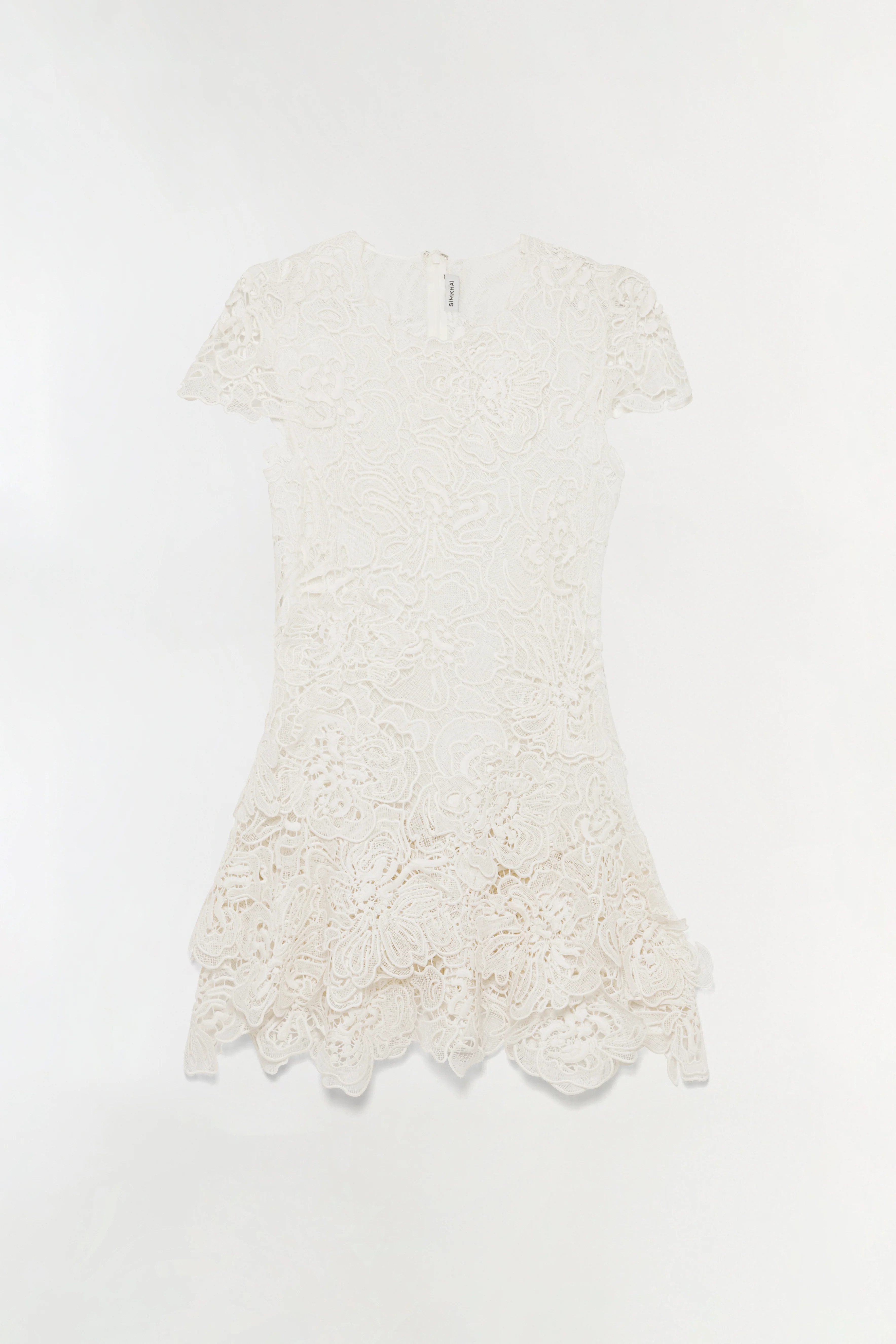 SIMKHAI Women's Novelle Lace Mini Dress in White, Size Small | Simkhai