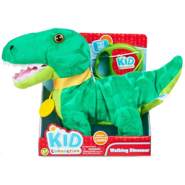 Kid Connection Electronic Walking Pet, 9" Tall Dinosaur, Green, Toddler Toys | Walmart (US)