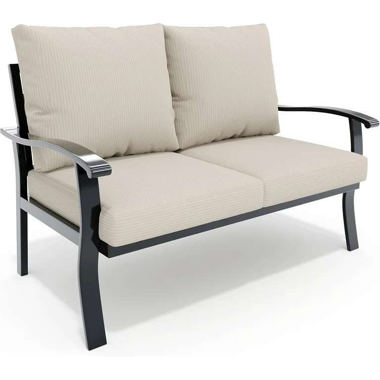 HOMREST Outdoor Loveseat Aluminum Patio Furniture Sofa, All-Weather Metal Outdoor Couch with Cush... | Walmart (US)