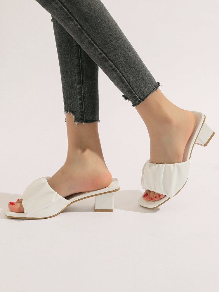 Ruched Mule Sandals | SHEIN
