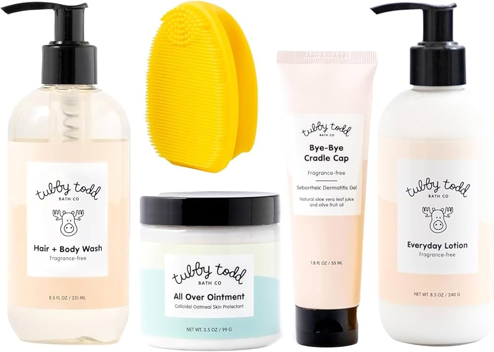 Tubby Todd Baby Cradle Cap Solution - The Bye-Bye Cradle Cap Kit - Cradle Cap Gel 1.8 Oz, Shampoo... | Amazon (US)