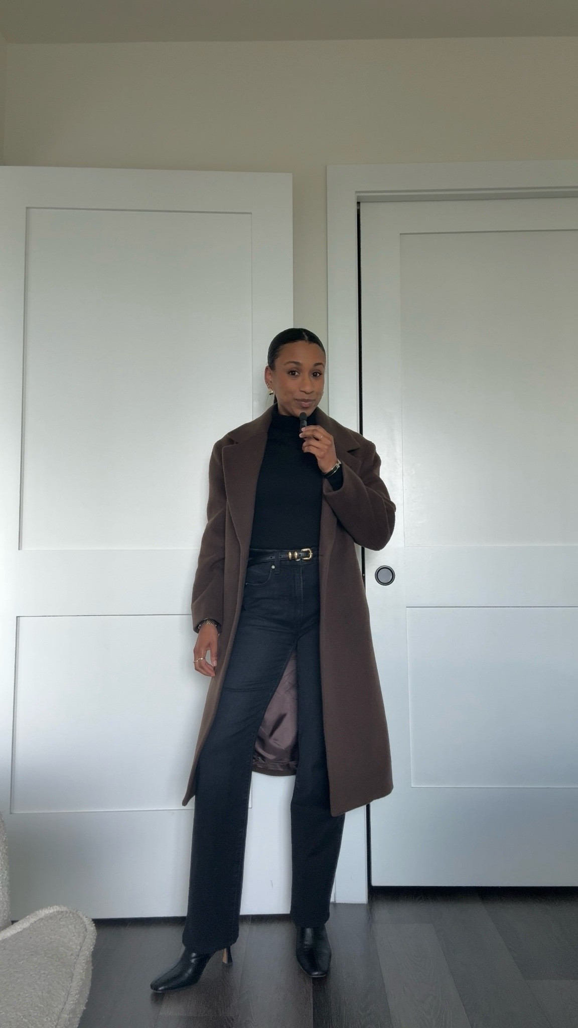 The fact that I was wearing a turtleneck and a coat on May 30th is crazy, but thank god it’s warm now. 

A minimal outfit idea for fall / winter ‘26 - turtleneck sweater, brown coat, black jeans & black booties

#LTKootd #LTKPetite #LTKSeasonal