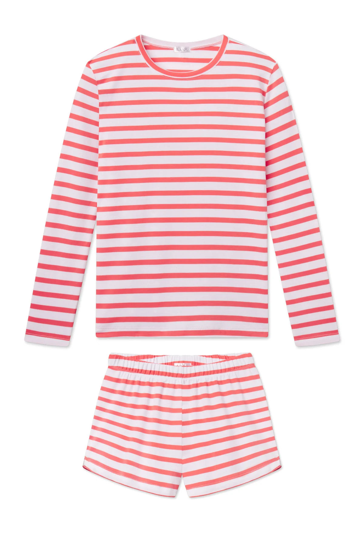 Pima Crew Long-Short Set in Terrace Hull Stripe - S | Lake Pajamas