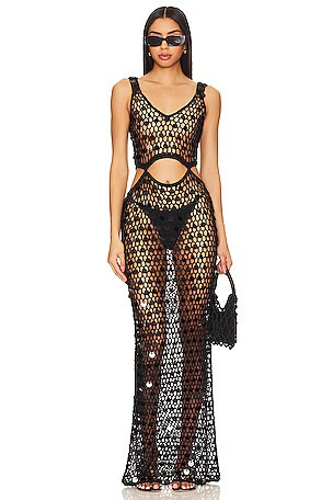 Elena Maxi Dress in Black | Revolve Clothing (Global)