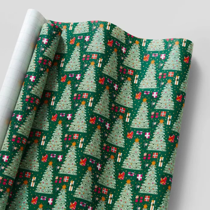 Loveis Wise 25 sq ft Trees Gift Wrap Green - Wondershop™ | Target