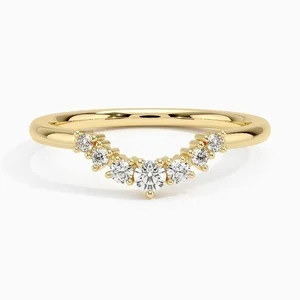 18K Yellow Gold Aria Contoured Diamond Ring (1/6 ct. tw.) | Brilliant Earth