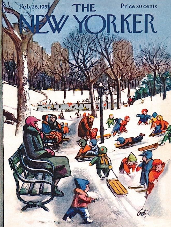 New York Puzzle Company - New Yorker Sledding in The Park - 500 Piece Jigsaw Puzzle | Amazon (US)