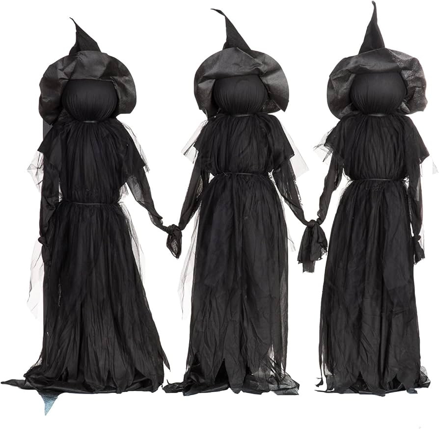 Evergreen Set of 3 LED Halloween Black Witches with Hats Stakes | 4 Feet Tall | Outdoor Safe | We... | Amazon (US)