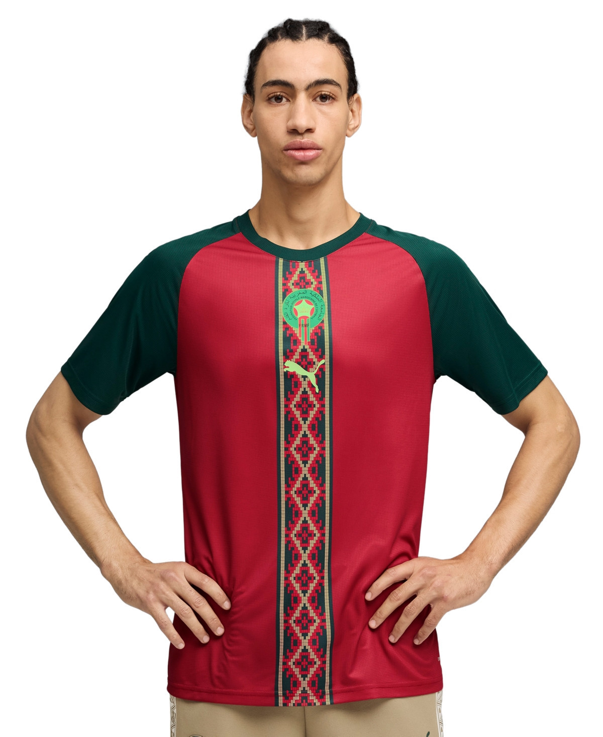Puma Men's Regular and Big & Tall Morocco National Teams Short-Sleeve Jersey - Dark Crimson/Dark Myrtle | Macy's