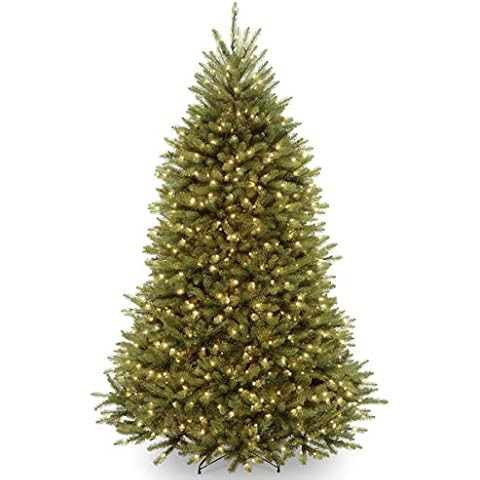 National Tree Company Pre-Lit Artificial Full Christmas Tree, Green, Dunhill Fir, White Lights, I... | Amazon (US)