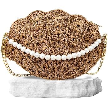 CHQEL Evening Clutch Bag for Women, Handmade Crochet Wedding Party Purse, Small Flap Formal Cross... | Amazon (US)