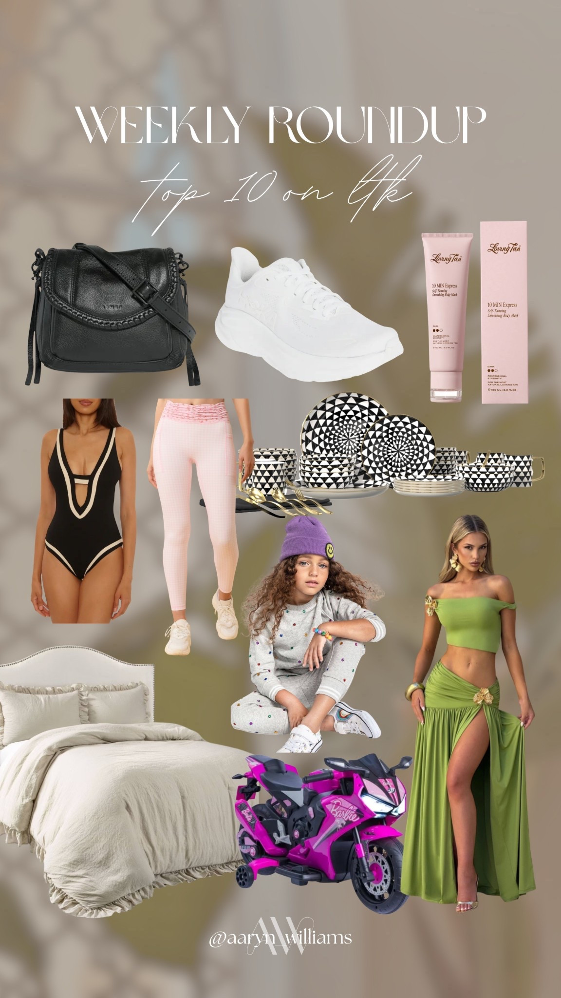 Weekly roundup ✨ my top 10 LTK favorites lately, from everyday staples to fun finds I’m loving right now 💕🛍️

handbag, white sneakers, beauty finds, activewear leggings, swimwear, home bedding, dinnerware set, kids outfits, girls toys, fashion finds, mom favorites, amazon finds, ltk roundup