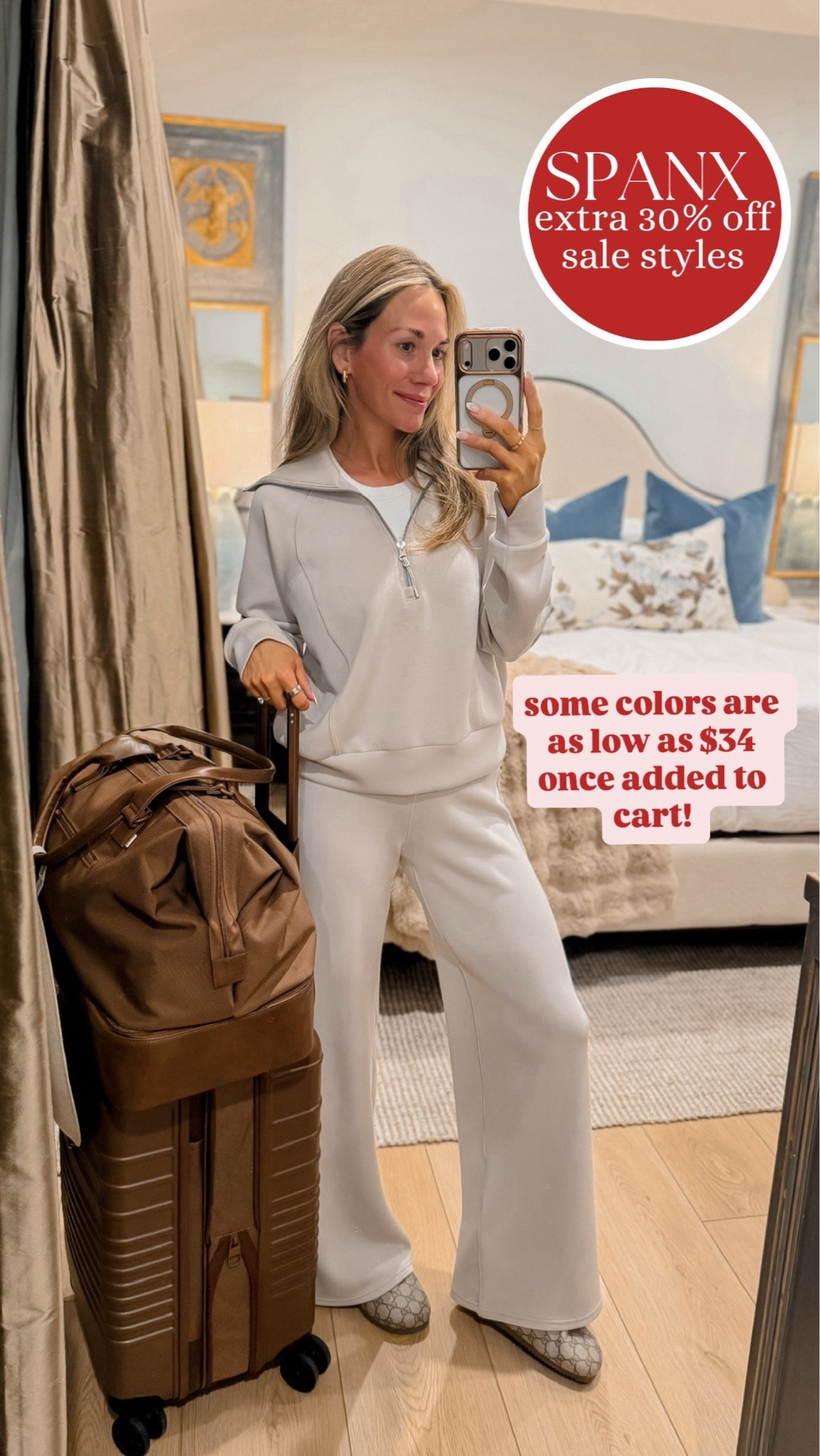 My fav travel set is on major sale!! Extra 30% off once you add to cart! I’m wearing my true size xs in top an xs regular in pants. I’m 5’2 for reference.

#LTKSaleAlert #LTKPetite #LTKTravel