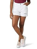 Wrangler womens 4" Fray Jean Denim Shorts, Bright White, 12 US | Amazon (US)