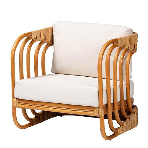 bali & pari Corsa Bohemian Rattan Arm Chair with Cushions | HSN