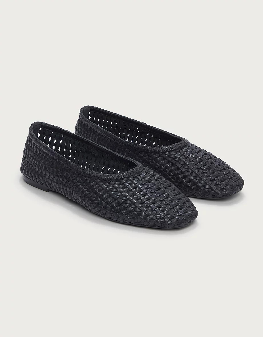 Leather Woven Ballet Pumps | Holiday Shop | The  White Company | The White Company UK & ROW