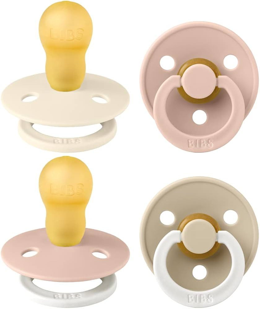 BIBS Colour Soother 4-Pack | BPA Free Dummy Pacifier | Round Nipple | Natural Rubber Latex | Made... | Amazon (US)