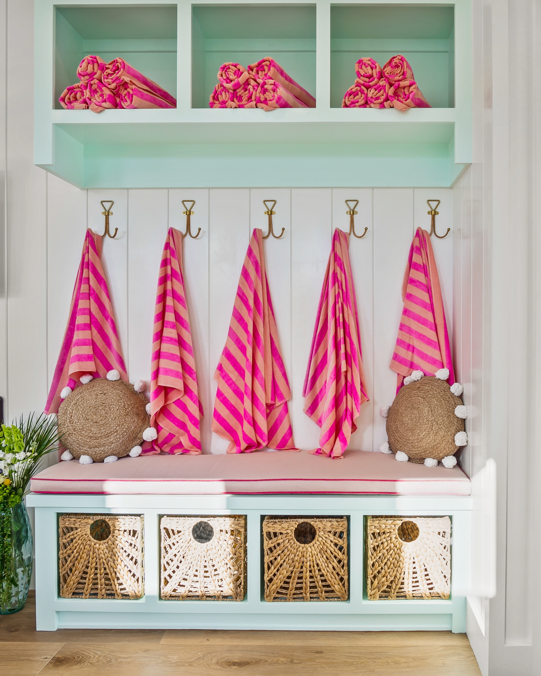 Bright and breezy vibes. Loving this coastal-chic corner from our latest project!  The perfect mix of function and style with pops of pink and natural textures.  #CoastalLiving #BeachHouseStyle #InteriorDesignGoals #CoastalChic #HomeInspo #BeachVibesOnly #BrightAndAiry



#LTKHome