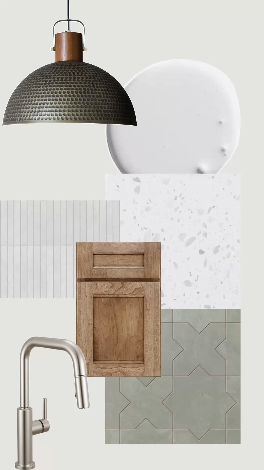 Modern organic kitchen edit ✨ Natural wood cabinetry + terrazzo-style quartz + sage statement tile + brass lighting. The perfect mix of warm, textured, and elevated. Shop the full kitchen selections and similar products. 

#LTKHome
