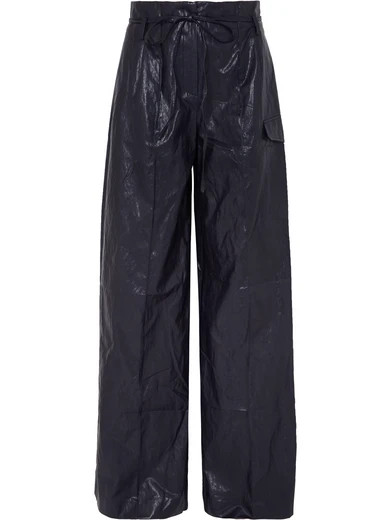 Eve crinkled faux leather wide-leg pants | NET-A-PORTER (US)