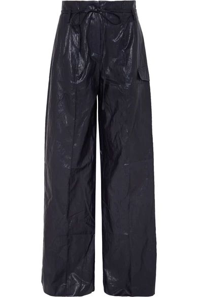 Eve crinkled faux leather wide-leg pants | NET-A-PORTER (US)