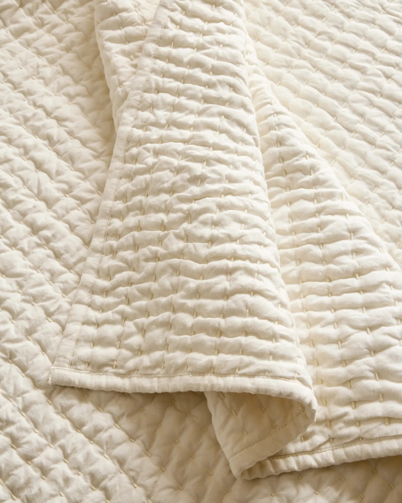 European Linen Cotton Stitch Quilt Set | Quince