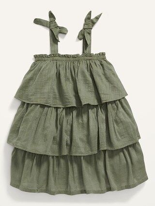Sleeveless Tie-Shoulder Tiered Swing Dress for Toddler Girls | Old Navy (US)