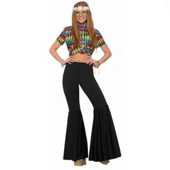 Womens Black Bell Bottom Pants Halloween Costume | Walmart (US)