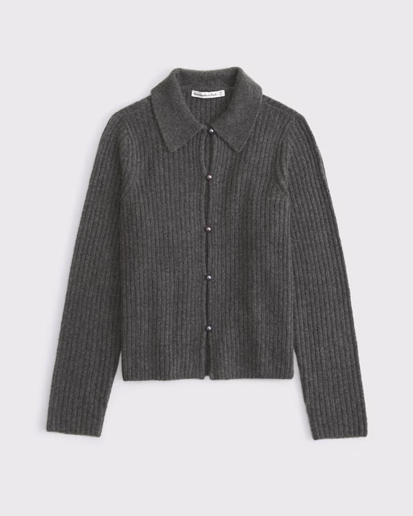 Pearl Button Collared Cardigan | Abercrombie & Fitch (US)