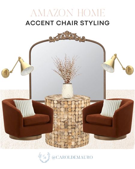 Add flair to your home with this accent chair styling in rust and golden tones from Amazon!
#homedecor #classichomeinspo #amazonfinds #furnitureupgrade

#LTKhome #LTKSeasonal #LTKstyletip
