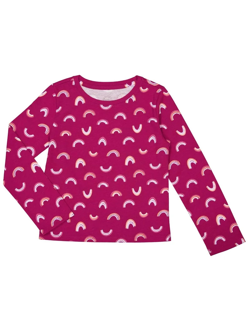 Wonder Nation Little Girls Short Ruffle Sleeve Graphic Tee, Sizes 4-10 | Walmart (US)