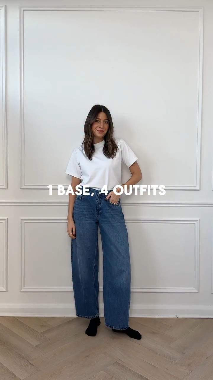 1 base 4 outfits 🙌🏼 Always building our outfits around simple basics and jeans & a white tee is the perfect foundation!
