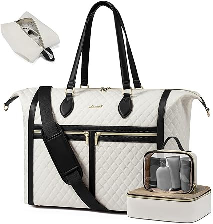 LOVEVOOK Travel Weekender Bags for Women, 4-in-1 Duffle Bag with Shoes Bag, Carry On Overnight Ba... | Amazon (US)