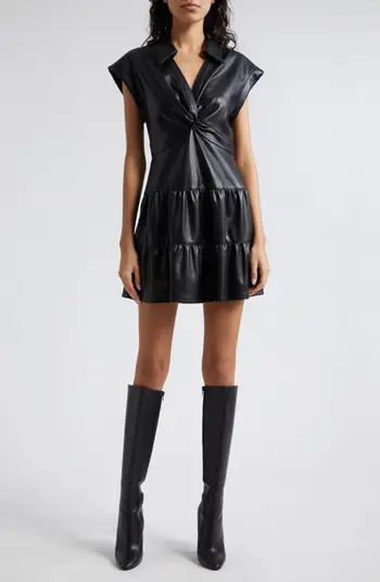 Alice + Olivia Mila Twist Front Faux Leather Dress | Nordstrom | Nordstrom