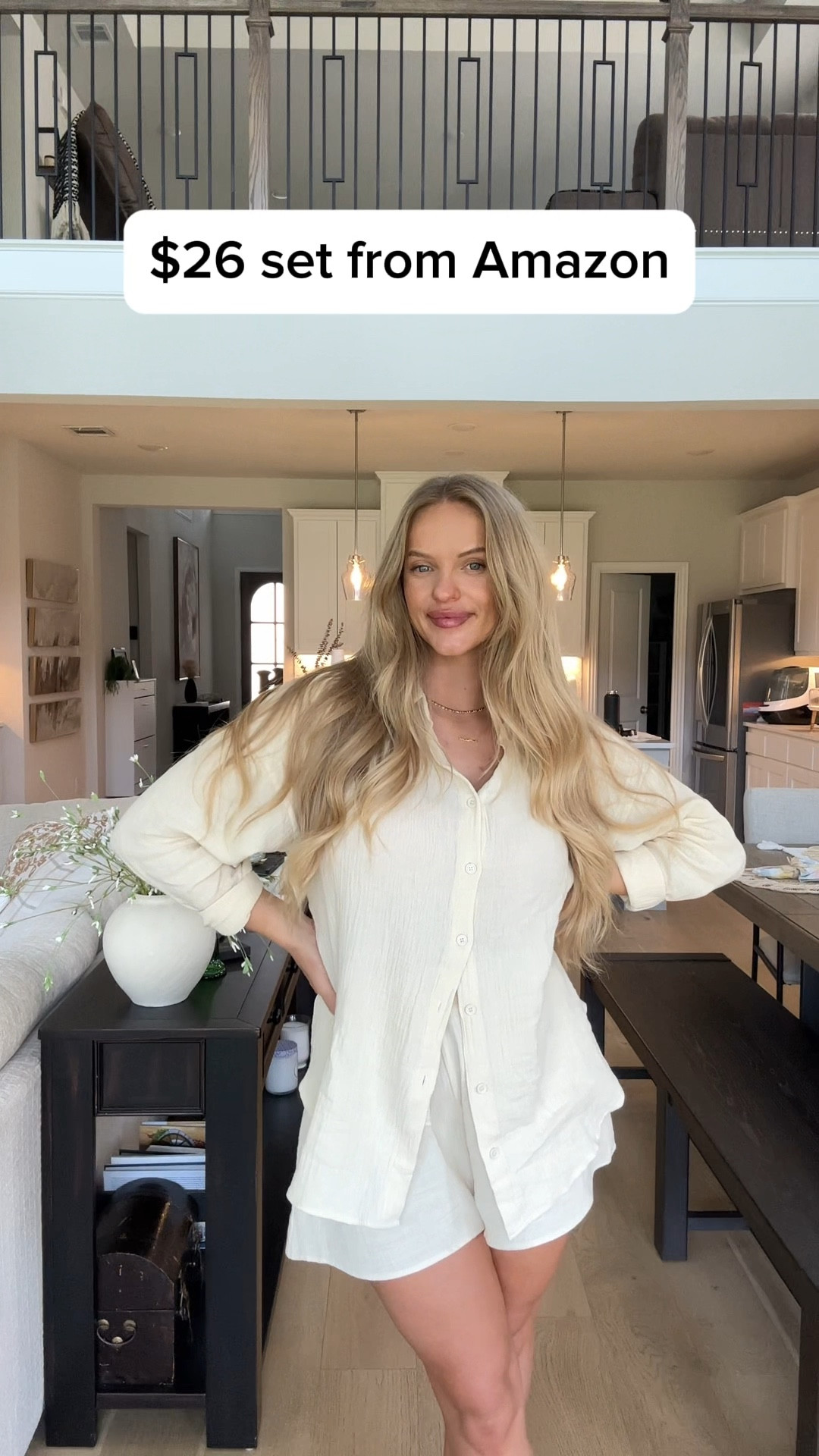 Currently living in this $26 matching set from Amazon — lightweight, comfy, and effortlessly cute for summer! 🤍 This button-up top and drawstring short combo is giving elevated loungewear vibes and is perfect for postpartum, running errands, or just staying cool and cute at home. The material is breathable and soft, and I love that it looks way more expensive than it is. I’m wearing a size [insert your size], and it fits true to size! You can dress it up with sandals and gold jewelry or keep it casual with sneakers and a messy bun.

📦 Amazon find
💸 Under $30
☁️ Linen-look fabric
🍼 Postpartum friendly

Snag this affordable Amazon two-piece set now — it’s a summer staple you’ll wear on repeat!
#amazonfashion #amazonfinds #affordablestyle #neutraloutfit #summeroutfit #loungewearset #postpartumstyle #momstyle #casualstyle #matchingset #amazonset #under30finds #neutralaesthetic #ootd #comfychic


#LTKBump #LTKSummerEdit #LTKFindsUnder50