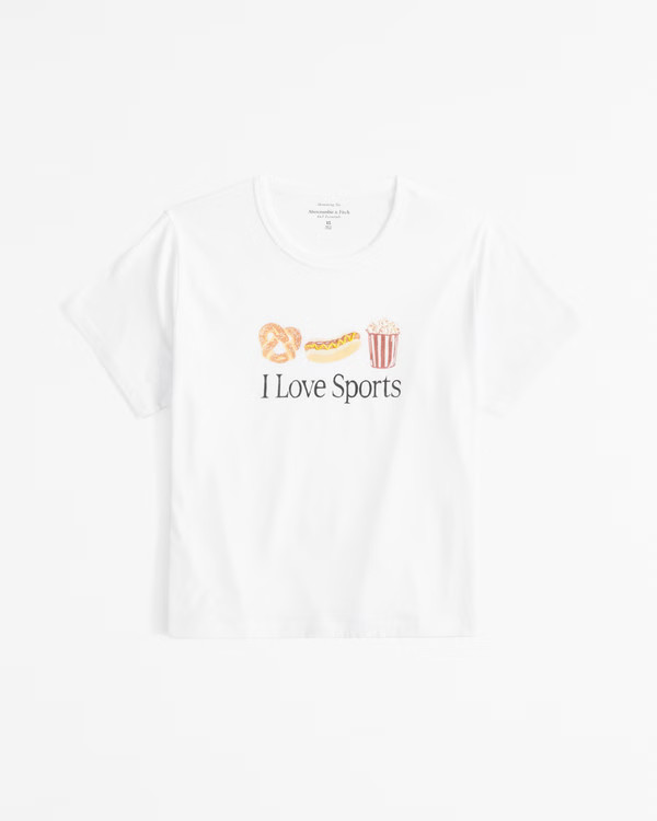 Short-Sleeve I Love Sports Graphic Skimming Tee | Abercrombie & Fitch (US)